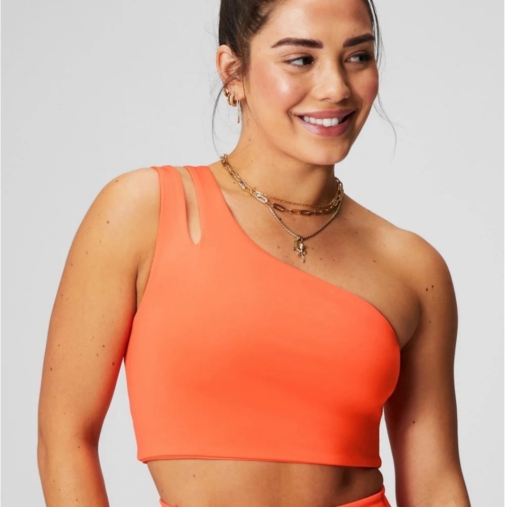 Fabletics Asymmetrical Double Strap Midi Bra Size XXS NWOT
